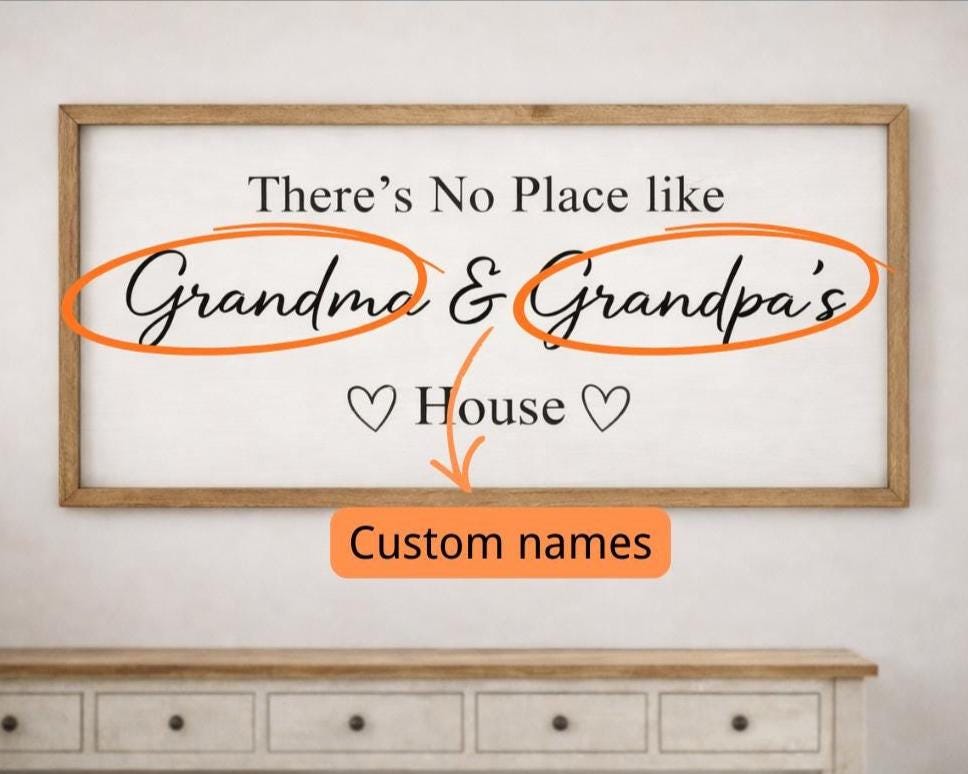 Custom Grandma & Grandpa’s House Wooden Sign|Personalized Family Name Wall Decor| Family Gift, Grandparents Gift, Entryway Art