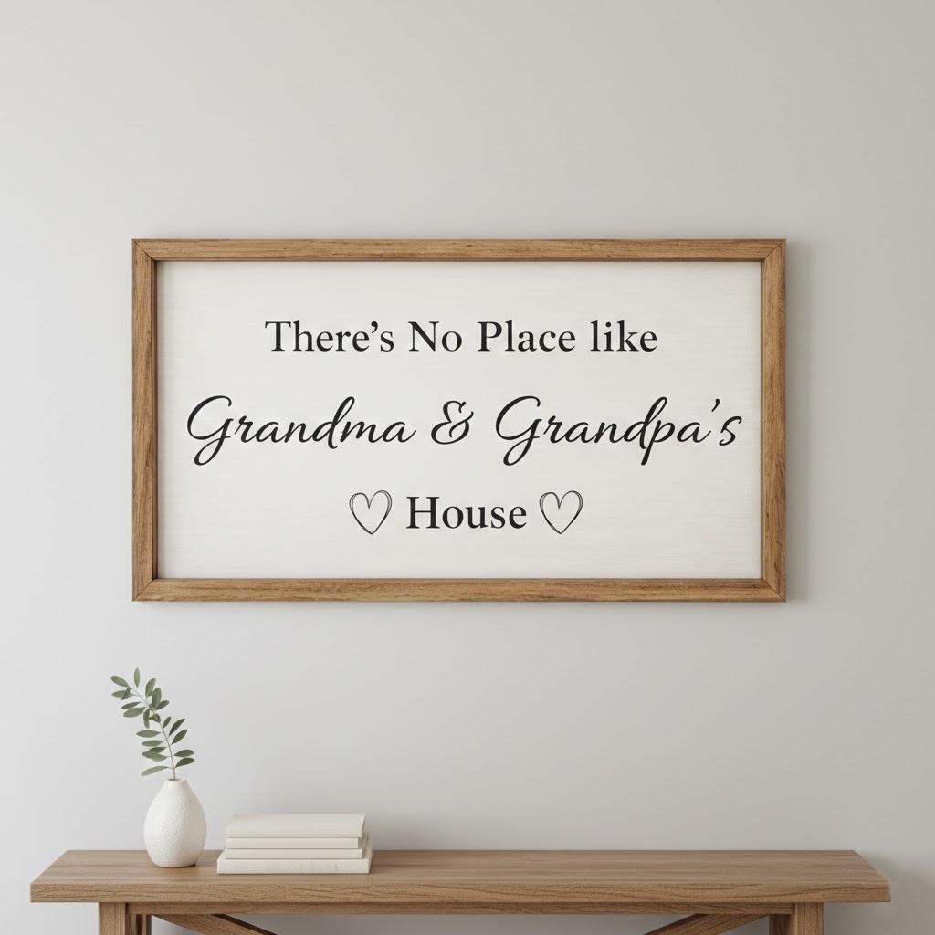 Custom Grandma & Grandpa’s House Wooden Sign|Personalized Family Name Wall Decor| Family Gift, Grandparents Gift, Entryway Art