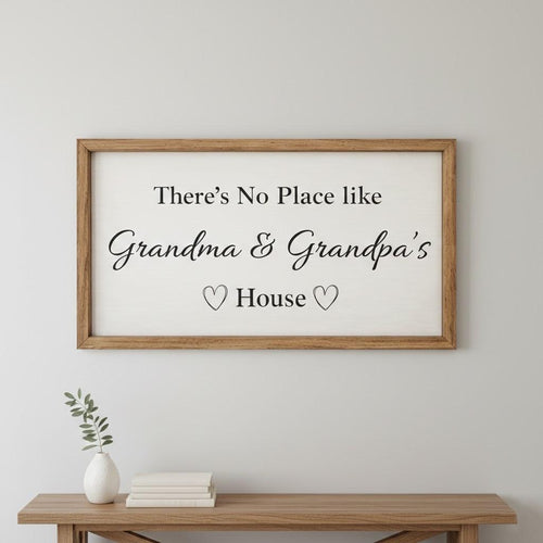Custom Grandma & Grandpa’s House Wooden Sign|Personalized Family Name Wall Decor| Family Gift, Grandparents Gift, Entryway Art